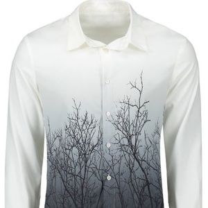 Men's Tree Branch Shirt Long Sleeve New